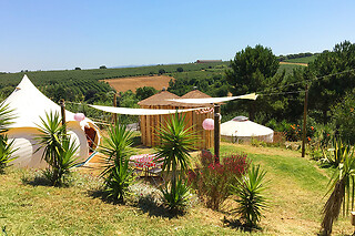 Uma noite em Yurt ou Lotus ou Rondável para 2 em Quinta Antes o Vento em Vimeiro (Leiria)